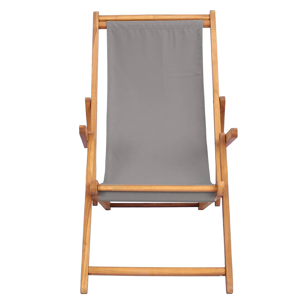 Sedia da spiaggia Grigio Chiaro Legno di teak solido