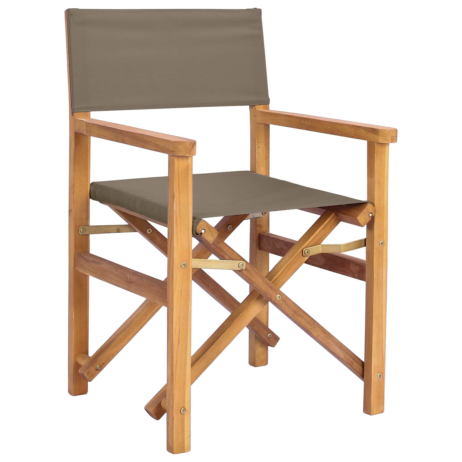 Sedia da regista Marrone e Tortora Legno di teak solido