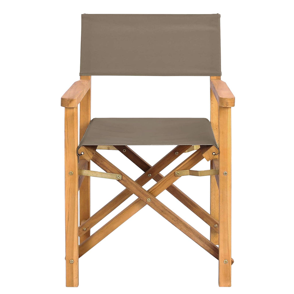 Sedia da regista Marrone e Tortora Legno di teak solido