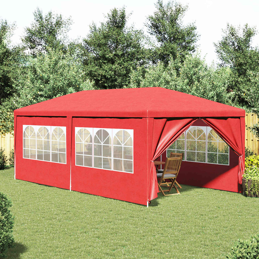Tenda Party 600 x 300 x 255 cm Rosso PE e Acciaio