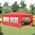 Tenda Party 600 x 300 x 255 cm Rosso PE e Acciaio