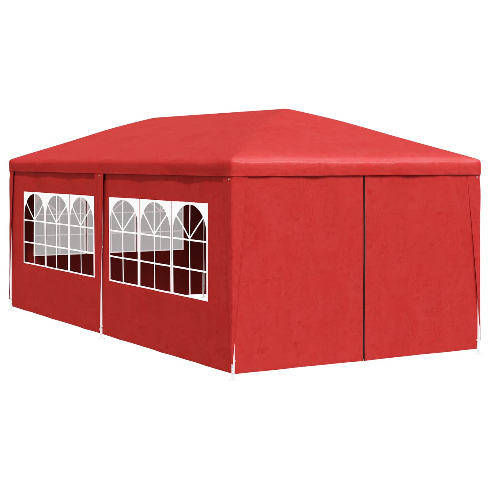 Tenda Party 600 x 300 x 255 cm Rosso PE e Acciaio