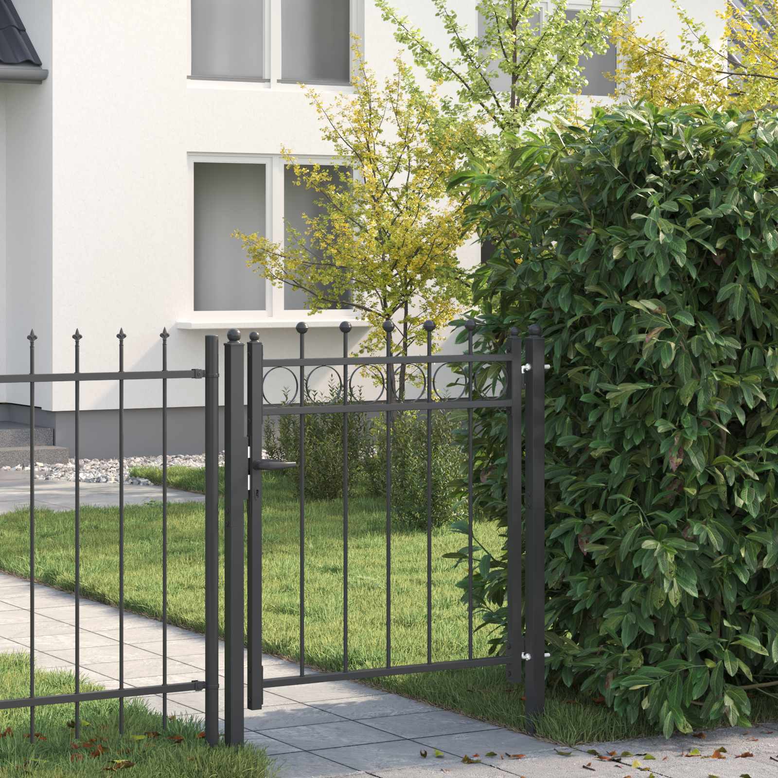 Cancello per recinzione HORST 100 x 100 cm Metallo Nero