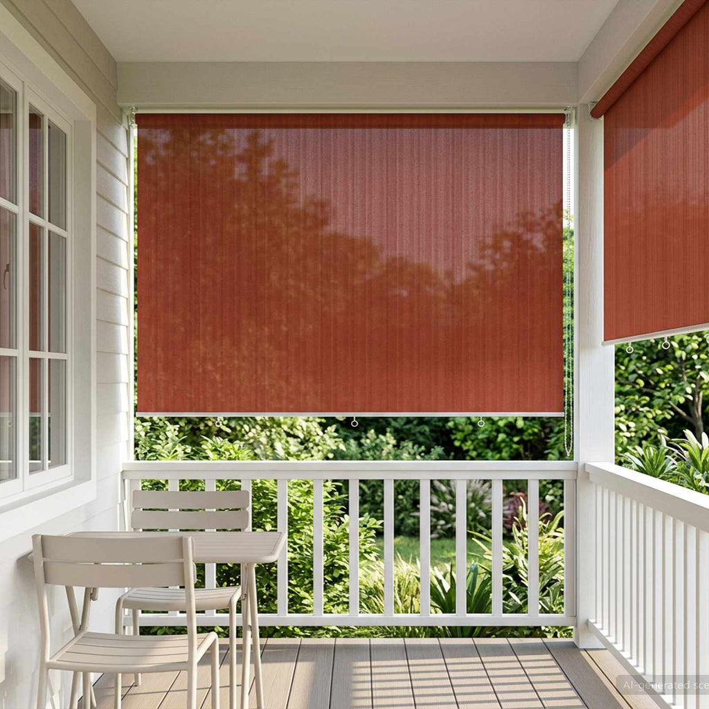Tenda a Rullo Esterno Blocco UV 90% Terracotta 240 x 140 cm