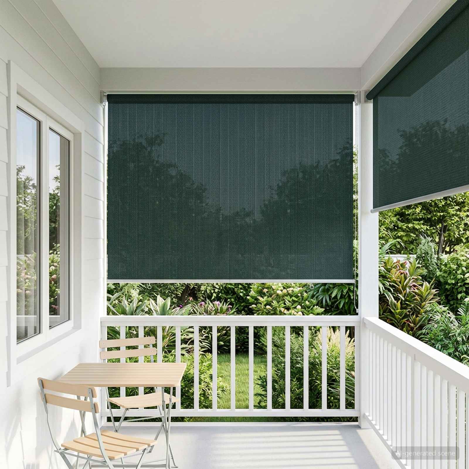 Tenda a Rullo Esterno Blocco UV 90% Verde Scuro 160 x 230 cm