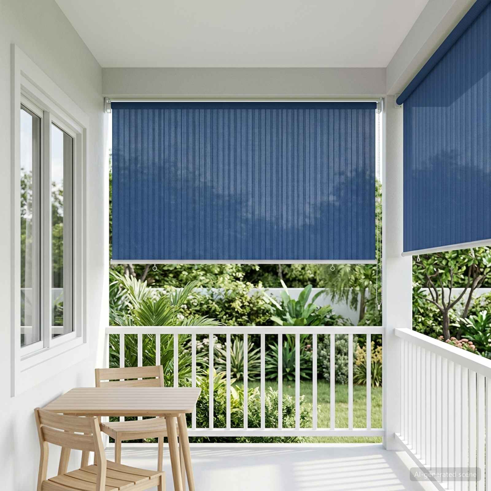 Tenda a Rullo Esterno Blocco UV 90% Blu 140 x 140 cm HDPE