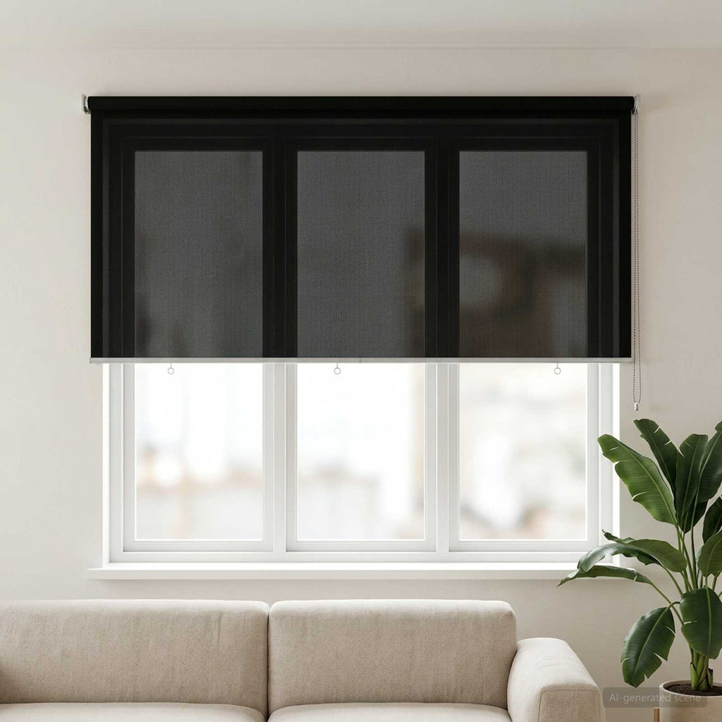 Tenda a Rullo Esterno Blocco UV 90% Nero 200 x 140 cm HDPE