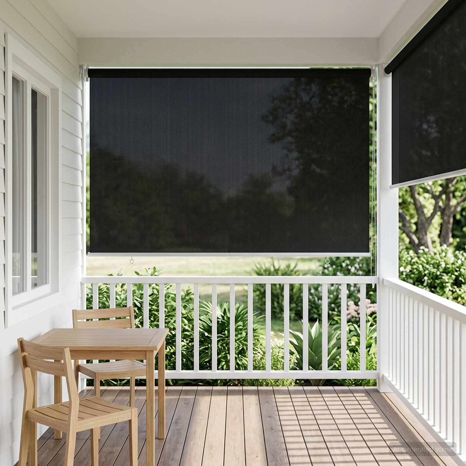 Tenda a Rullo Esterno Blocco UV 90% Nero 200 x 140 cm HDPE