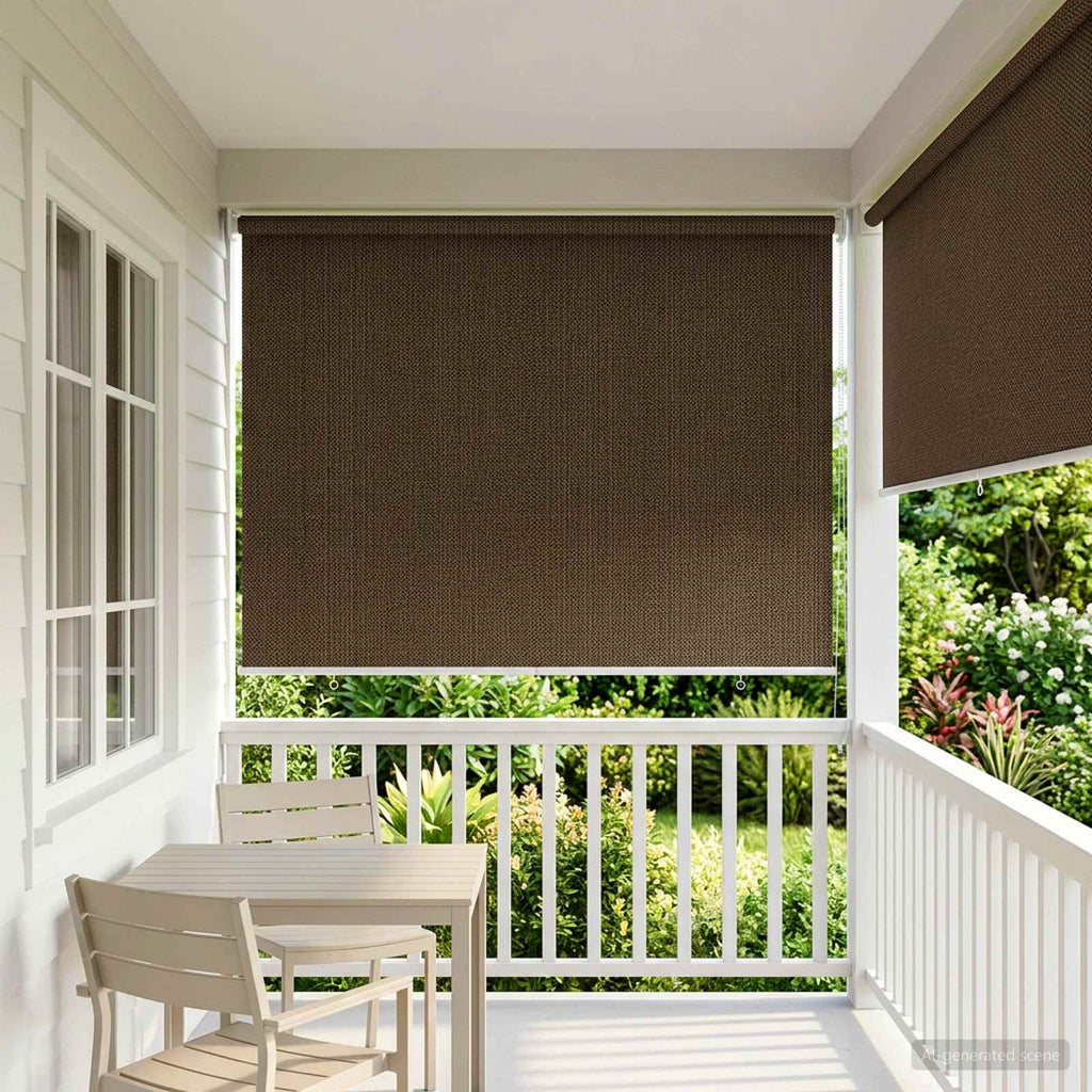 Tenda a Rullo Esterno Blocco UV 90% Marrone 120 x 230 cm HDPE