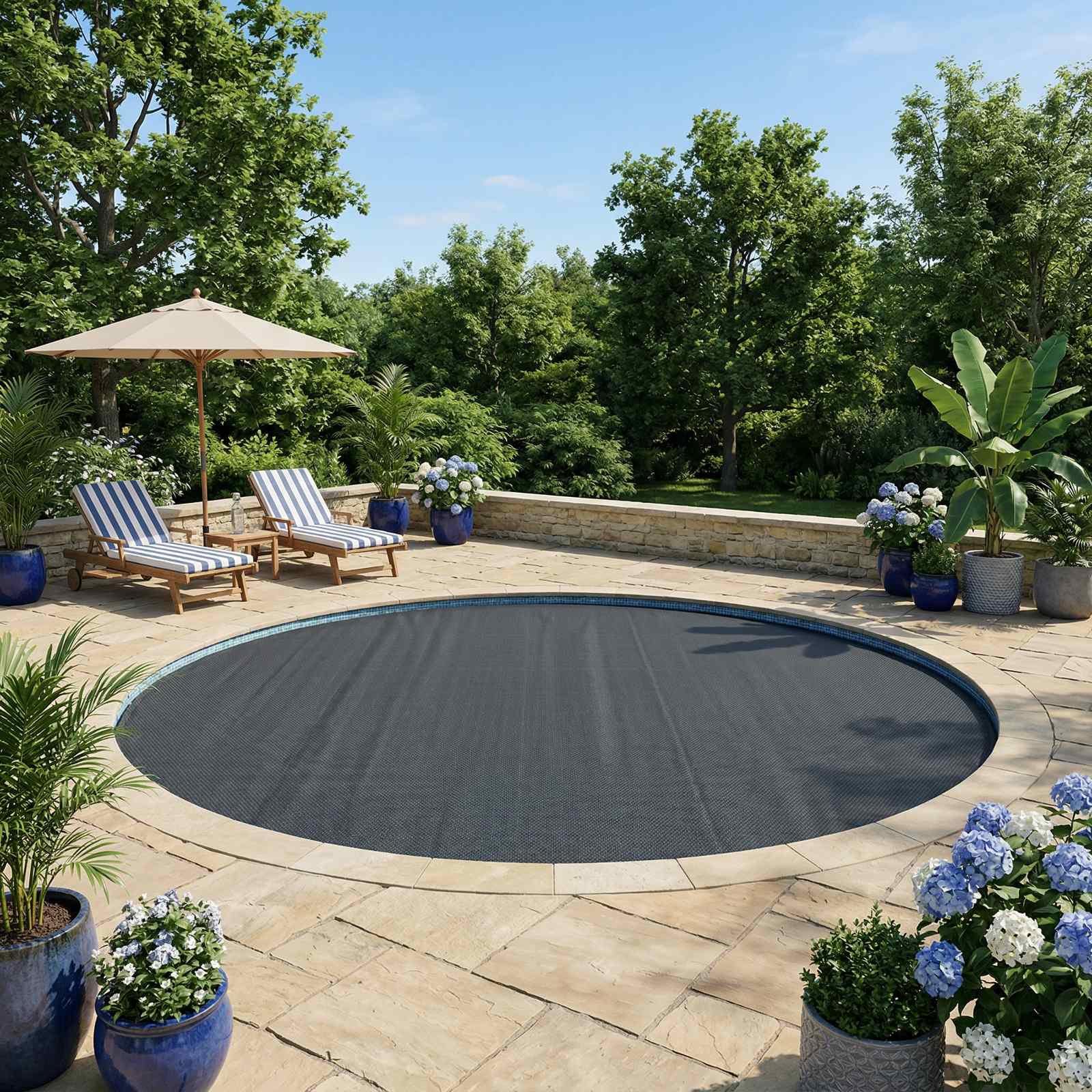 Copertura Solare per Piscina di Alta Qualità Nero PE