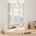 Specchio LED da Vanità Bianco 44 x 10 x 53 cm Vetro e acciaio
