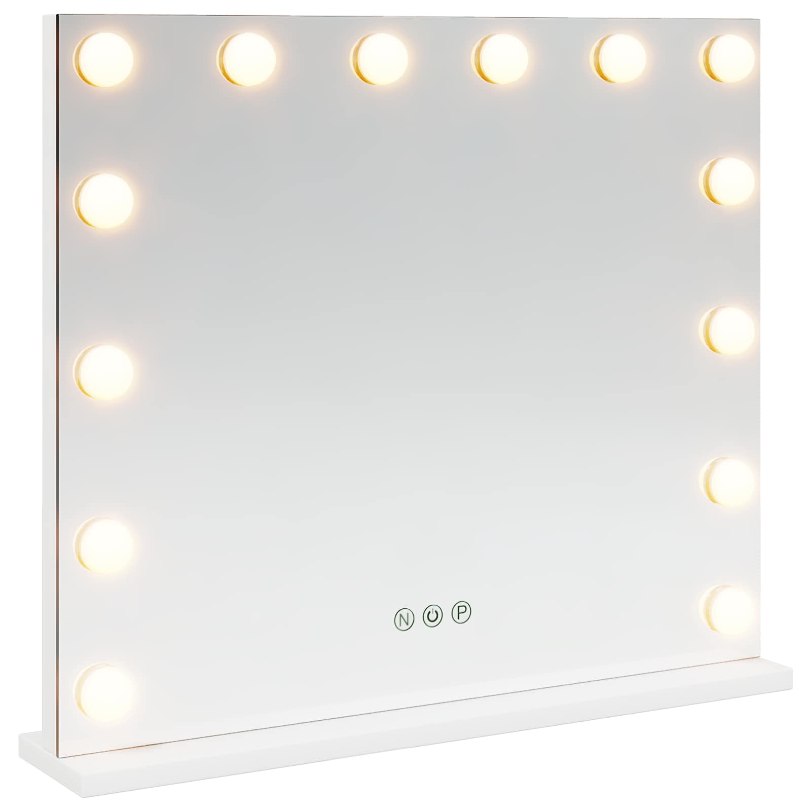 Specchio LED da Vanità Bianco 50 x 10 x 44 cm Vetro e acciaio