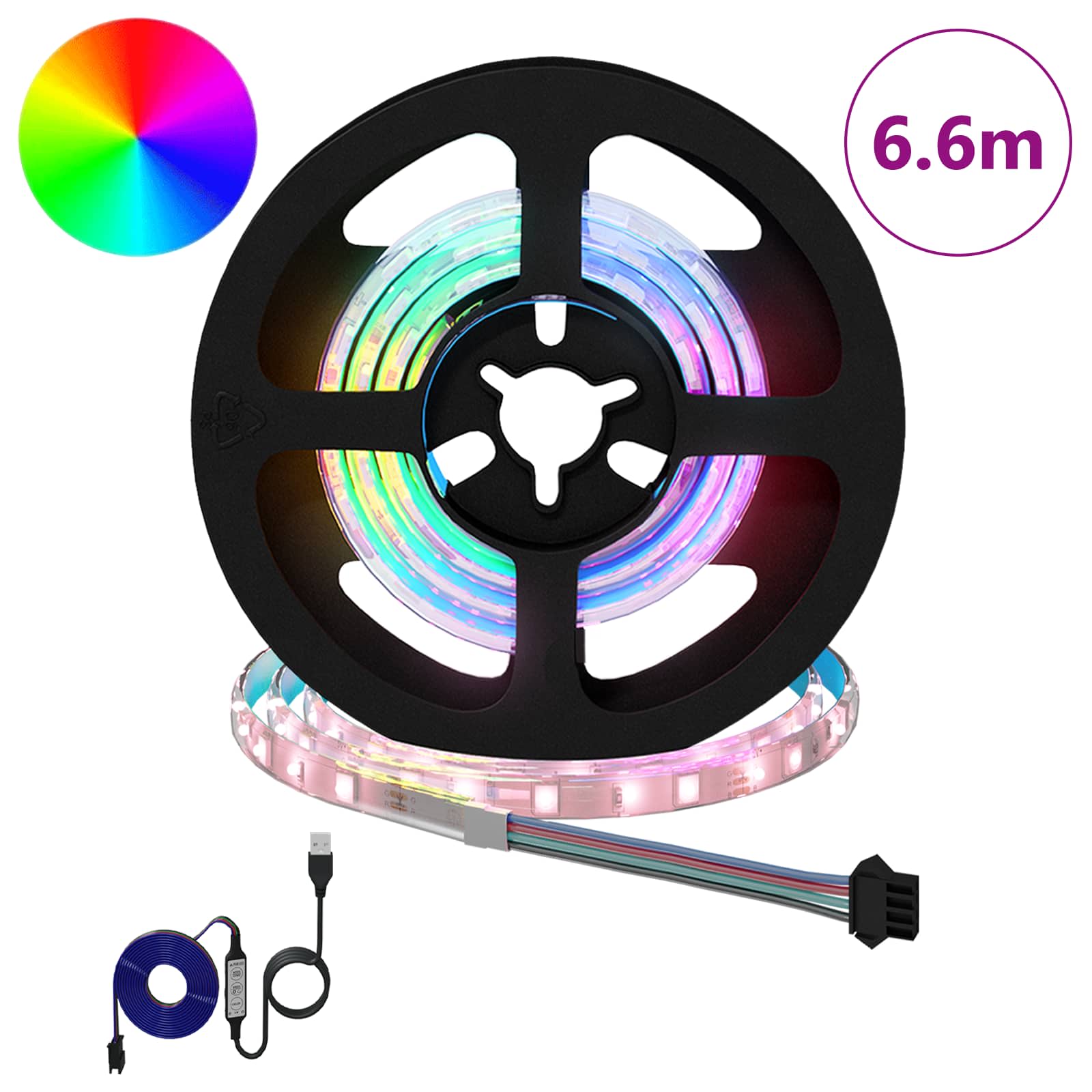 Striscia LED 12 pz Nero e trasparente Rame e plastica