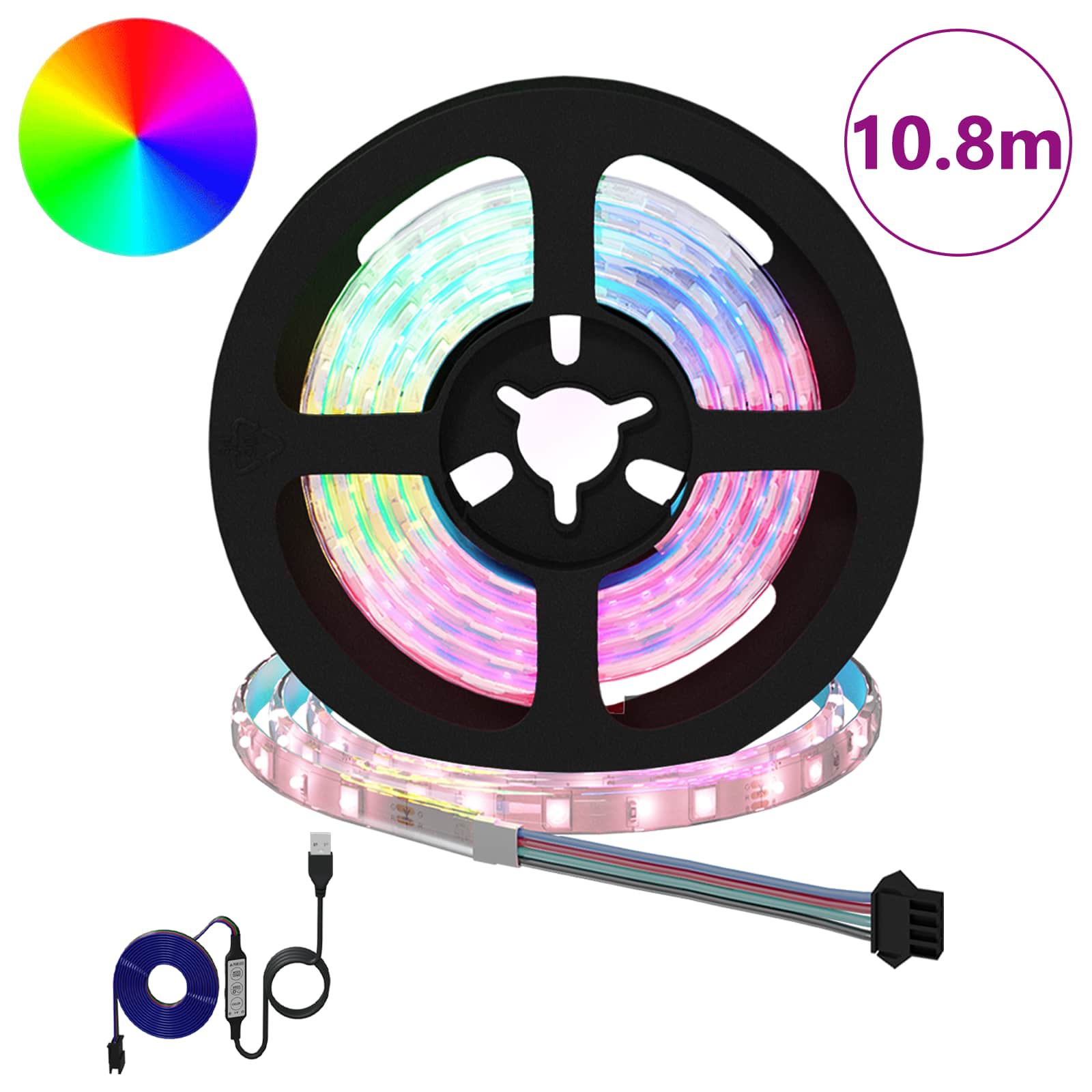 Striscia LED 12 pz Nero e trasparente Rame e plastica