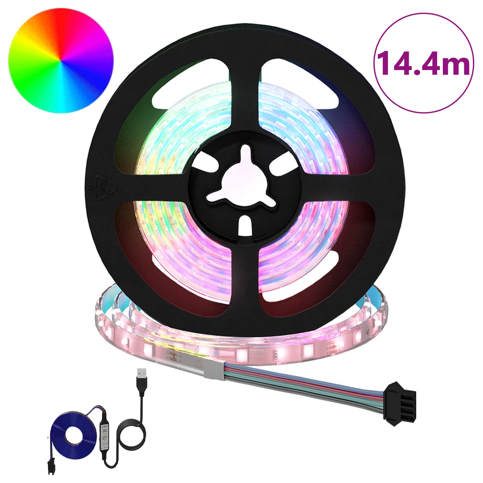 Striscia LED 12 pz Nero e trasparente Rame e plastica