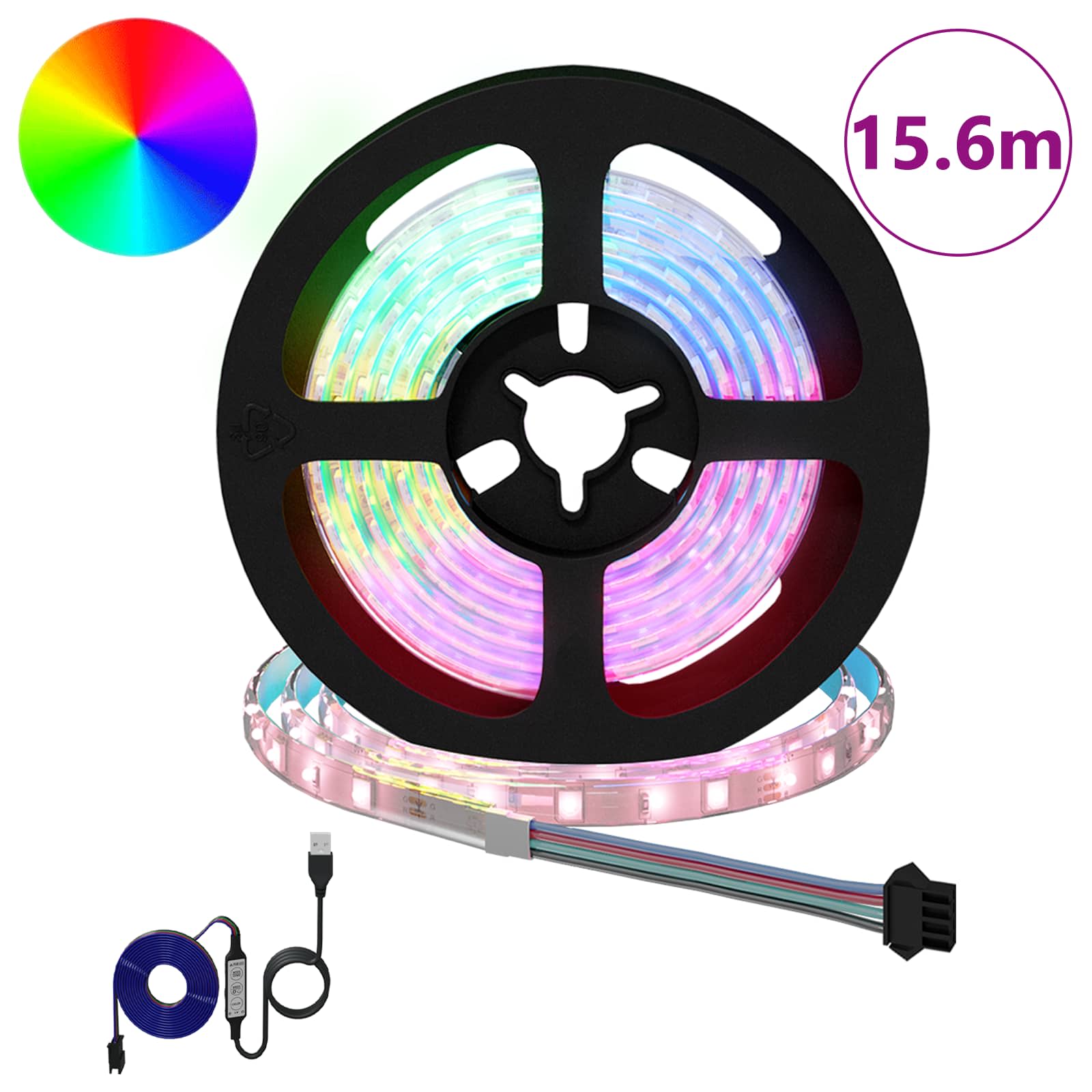 Striscia LED 12 pz Nero e trasparente Rame e plastica
