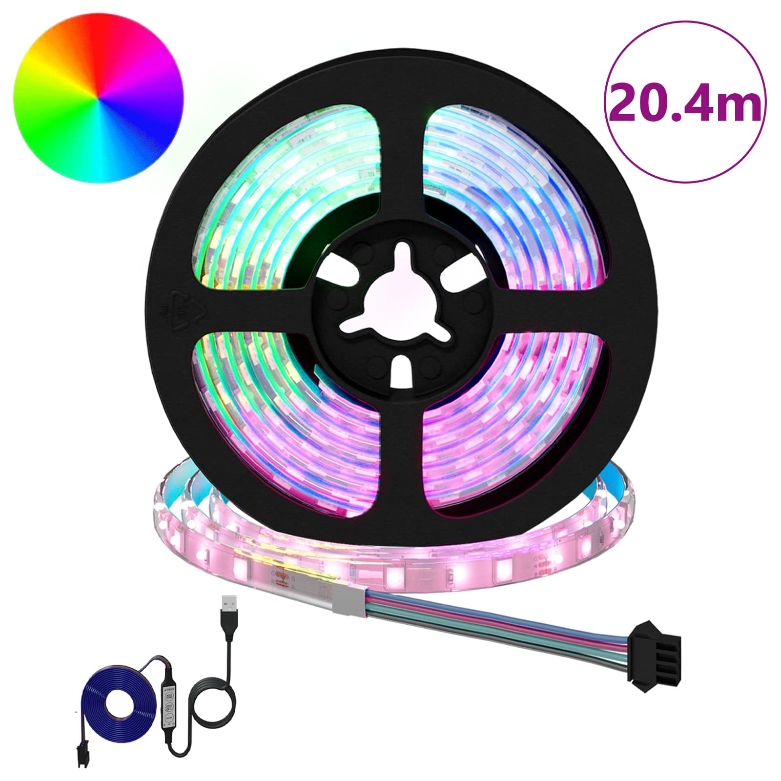Striscia LED 12 pz Nero e trasparente Rame e plastica
