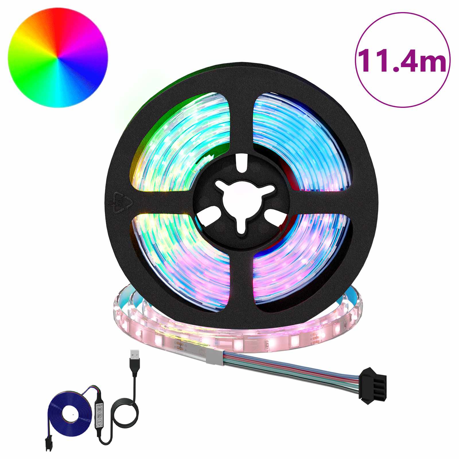 Striscia LED 12 pz Nero e trasparente Rame e plastica