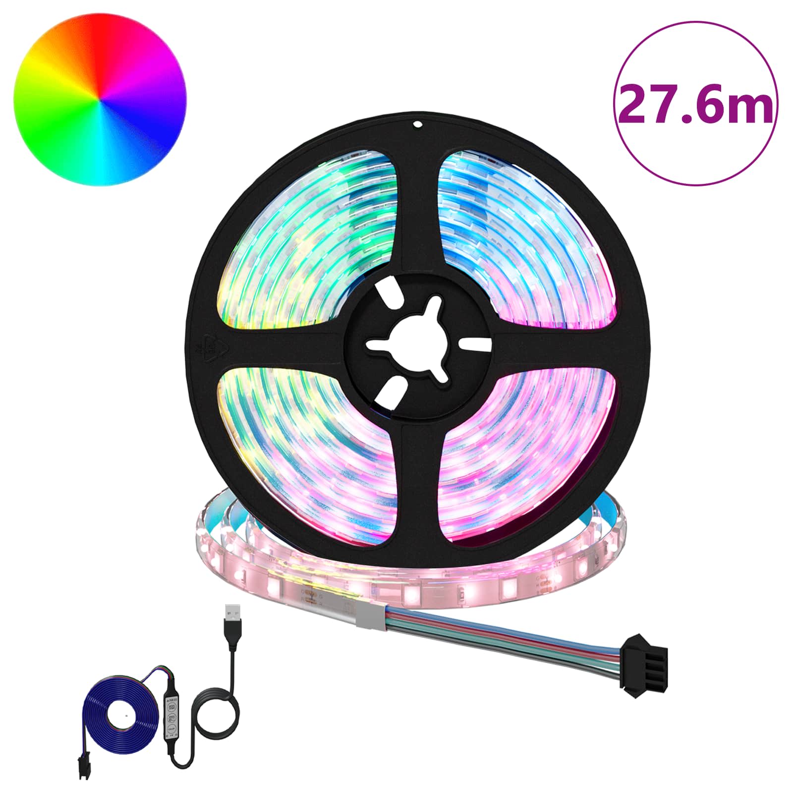 Striscia LED 12 pz Nero e trasparente Rame e plastica