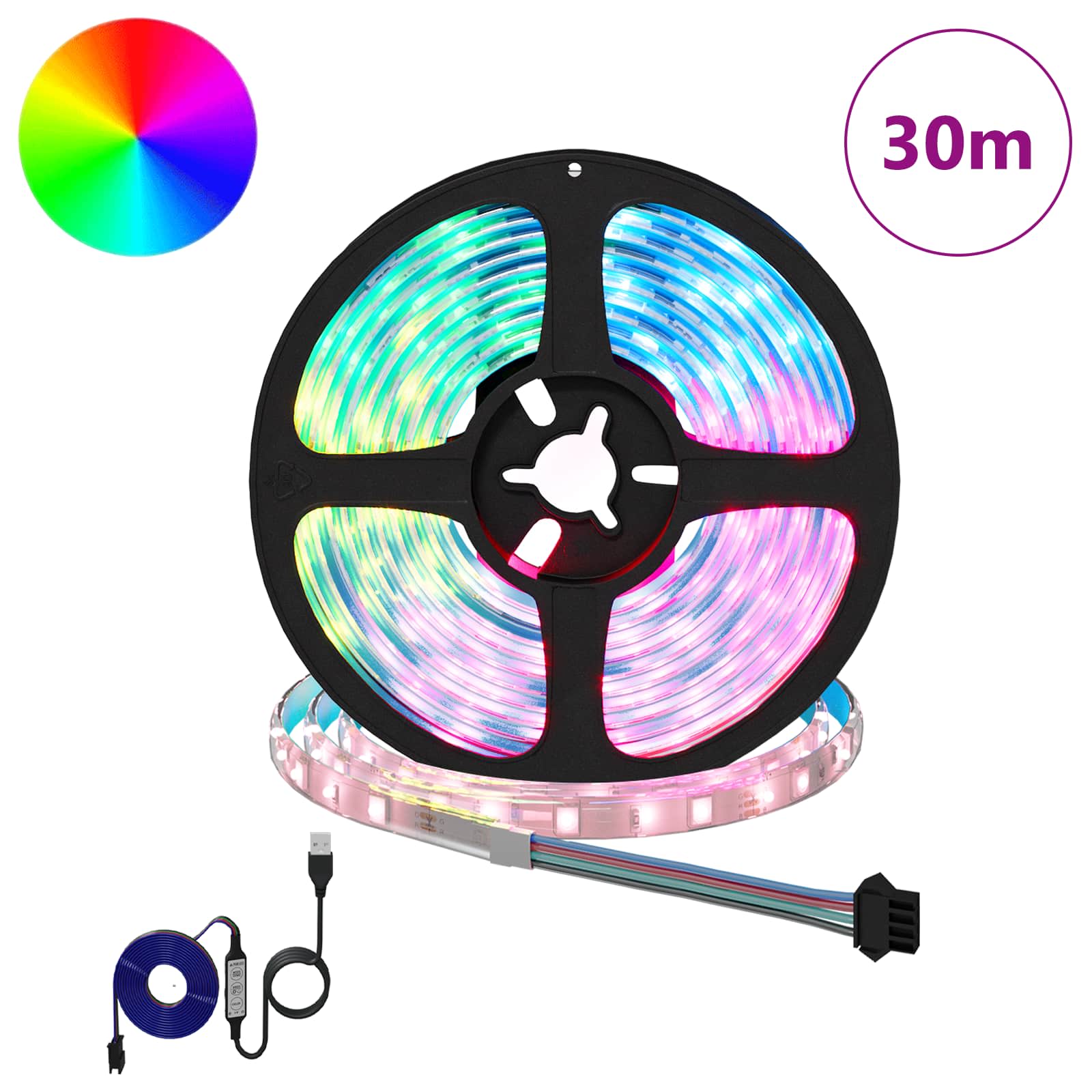 Striscia LED 12 pz Nero e trasparente Rame e plastica