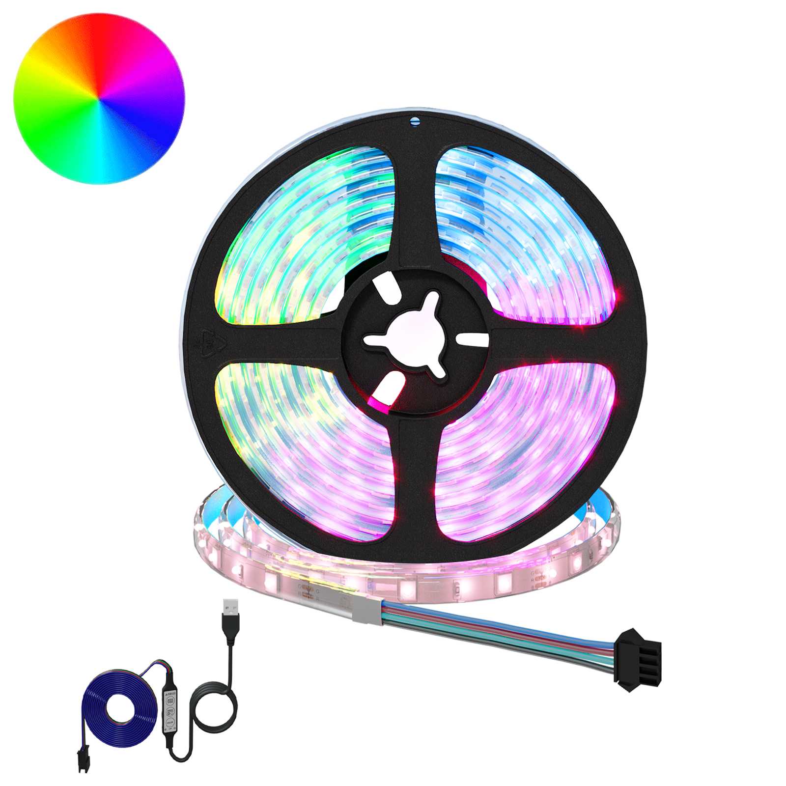 Striscia LED 2 pz Nero e trasparente Rame e plastica
