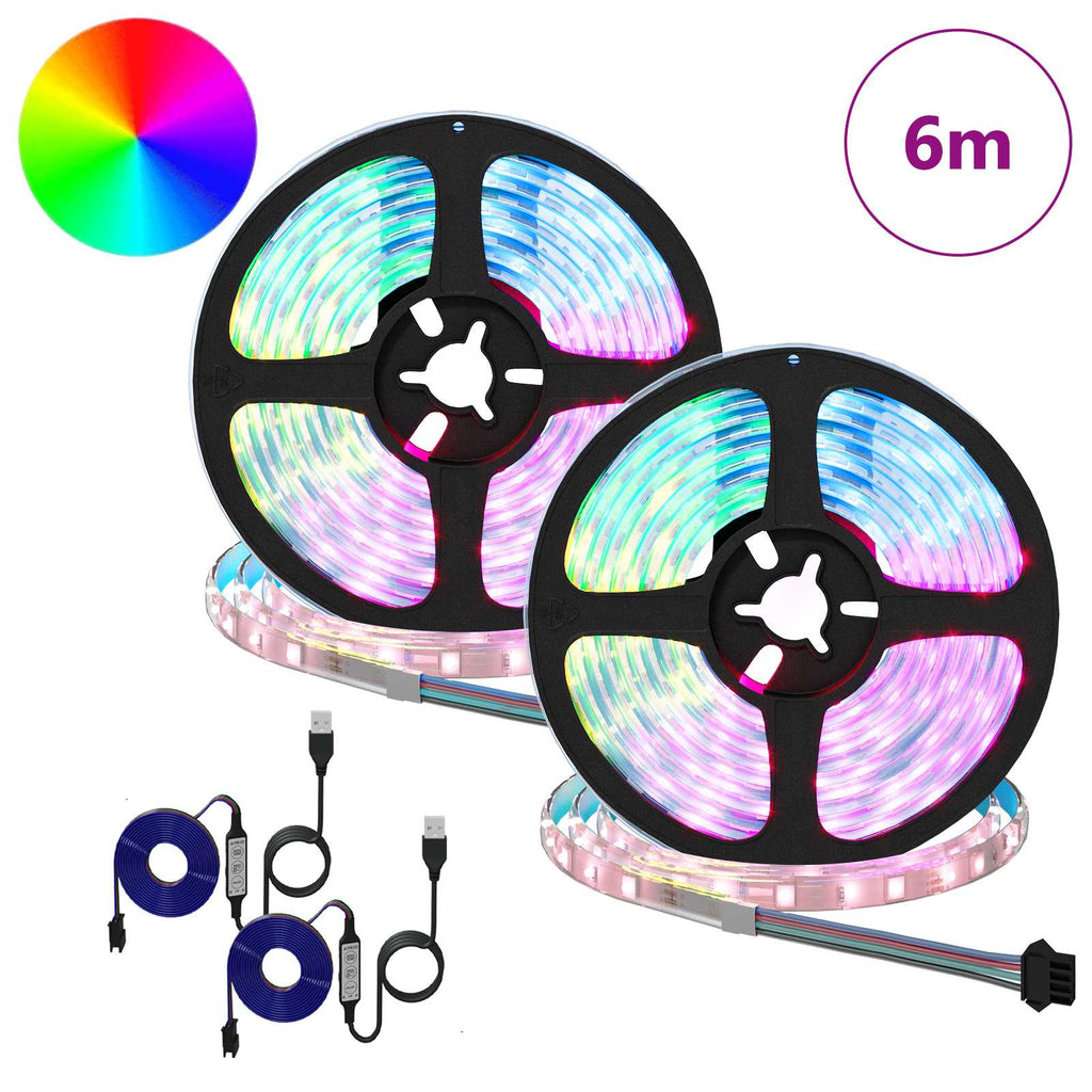 Striscia LED 2 pz Nero e trasparente Rame e plastica