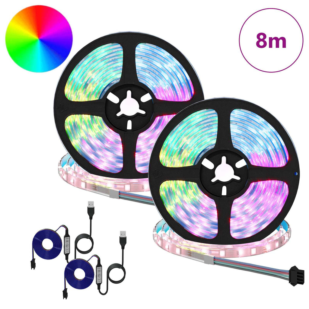 Striscia LED 2 pz Nero e trasparente Rame e plastica