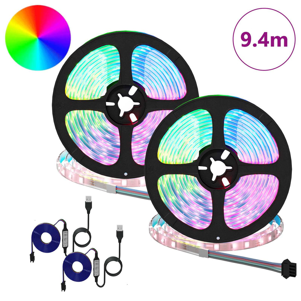 Striscia LED 2 pz Nero e trasparente Rame e plastica