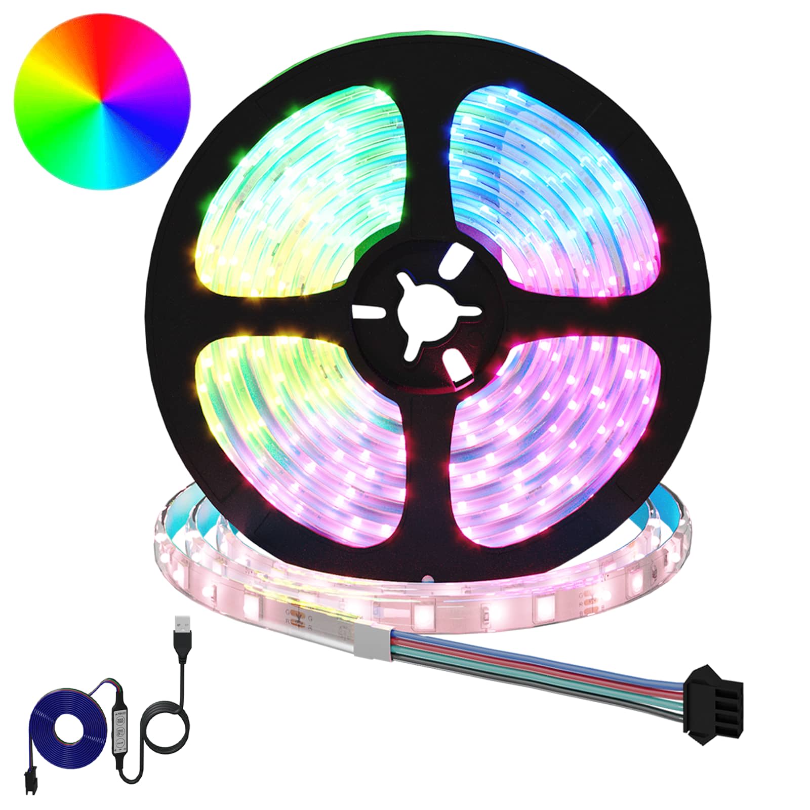 Striscia LED 2 pz Nero e trasparente Rame e plastica