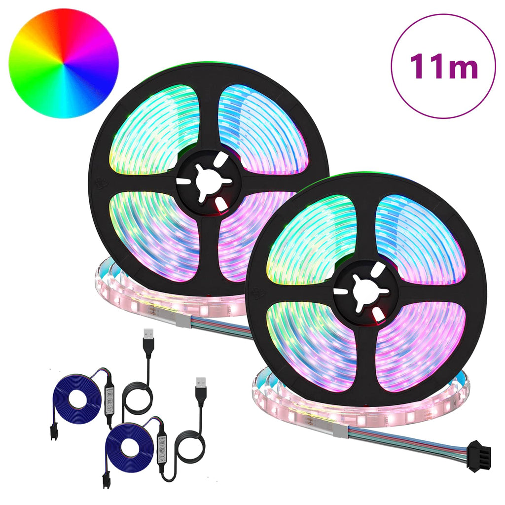 Striscia LED 2 pz Nero e trasparente Rame e plastica