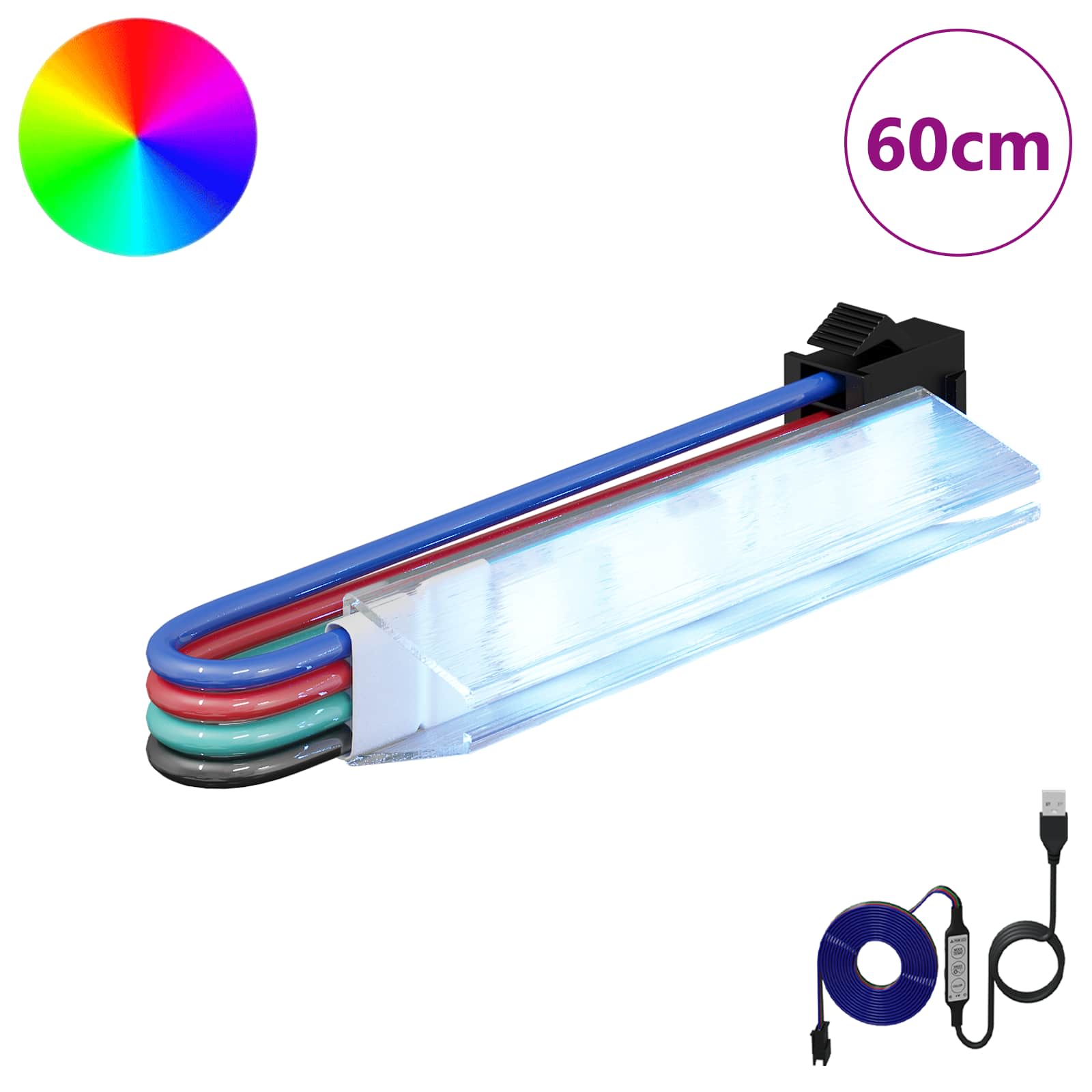 Striscia LED 12 pz Nero e Bianco Rame e plastica