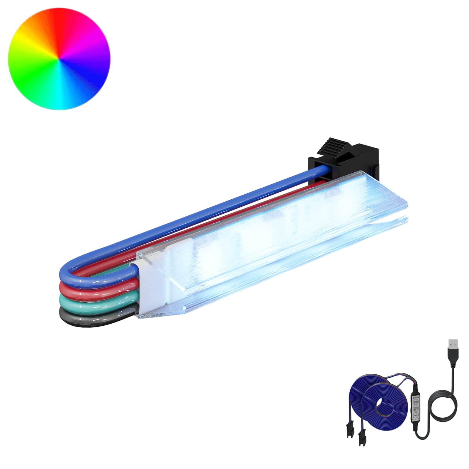 Striscia LED 12 pz Nero e Multicolore Rame e plastica