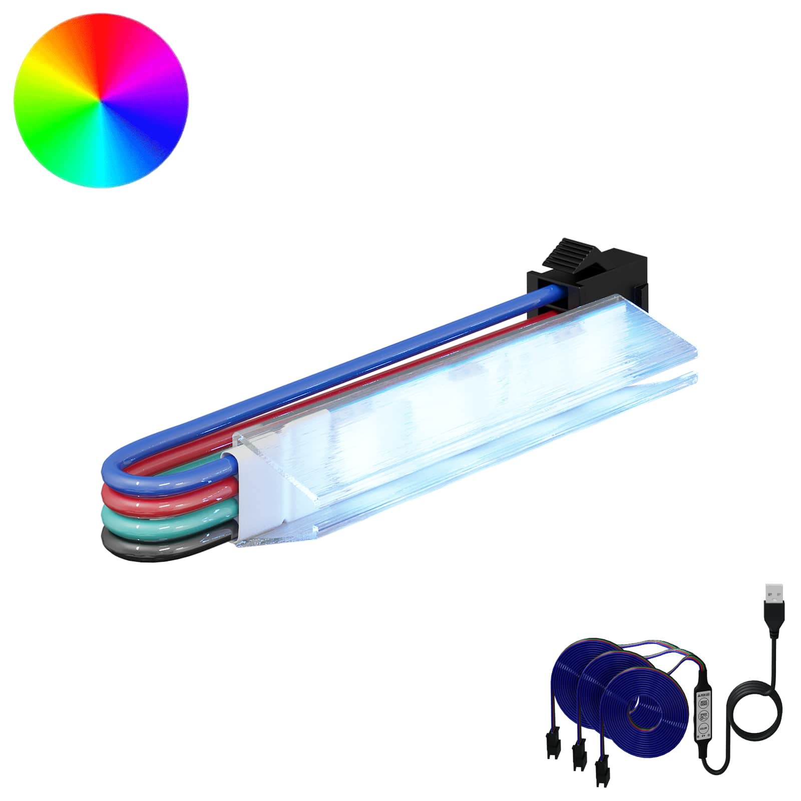 Striscia LED 12 pz Nero e Multicolore Rame e plastica