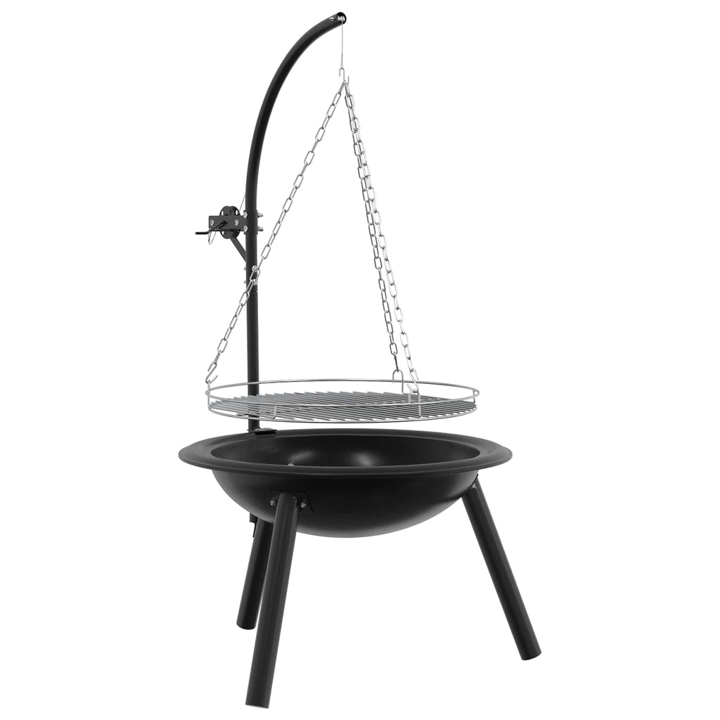 Braciere con griglia regolabile ⌀55,5 x 107,5 cm Acciaio Nero
