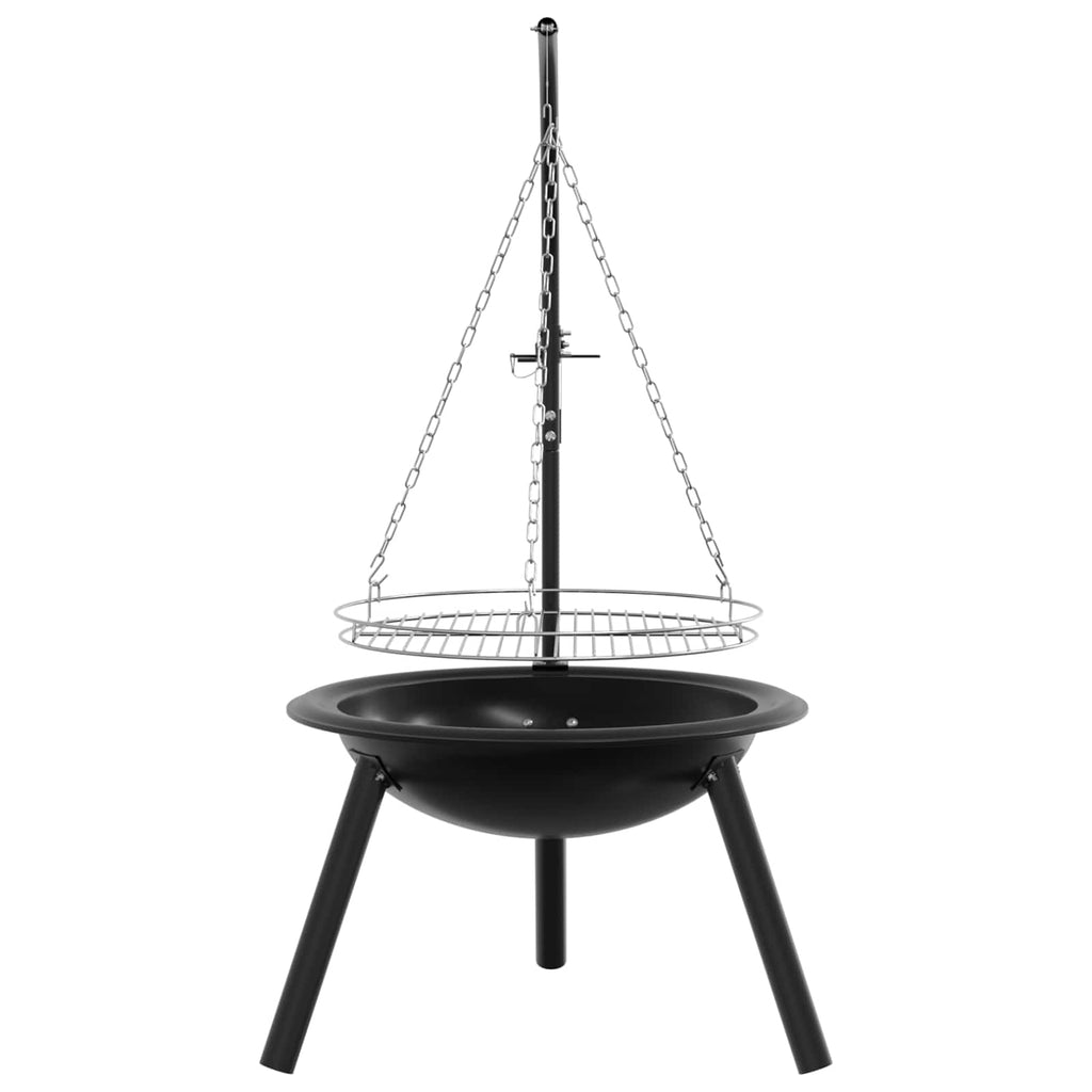 Braciere con griglia regolabile ⌀55,5 x 107,5 cm Acciaio Nero