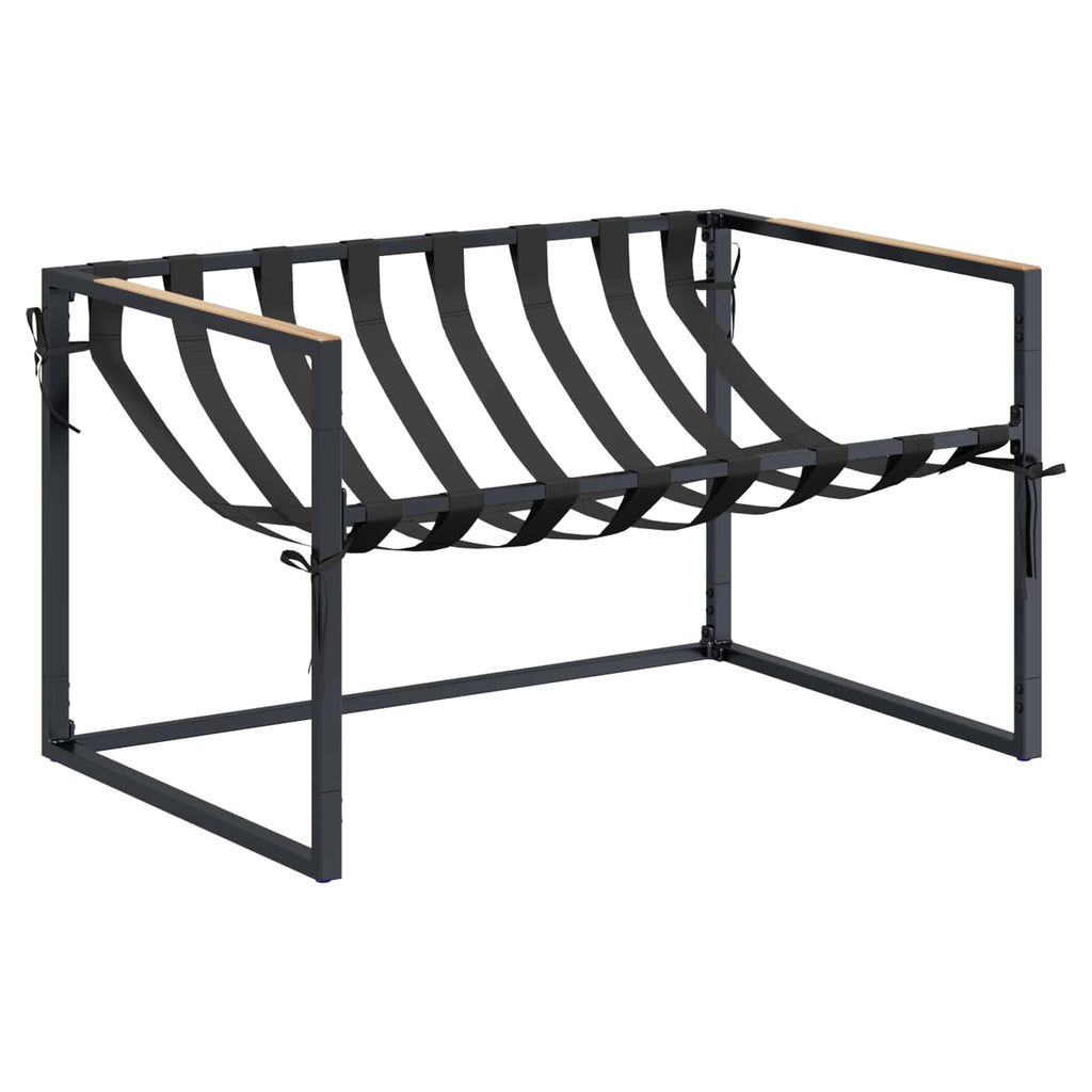 Set Divano da Giardino Nero e antracite Acciaio