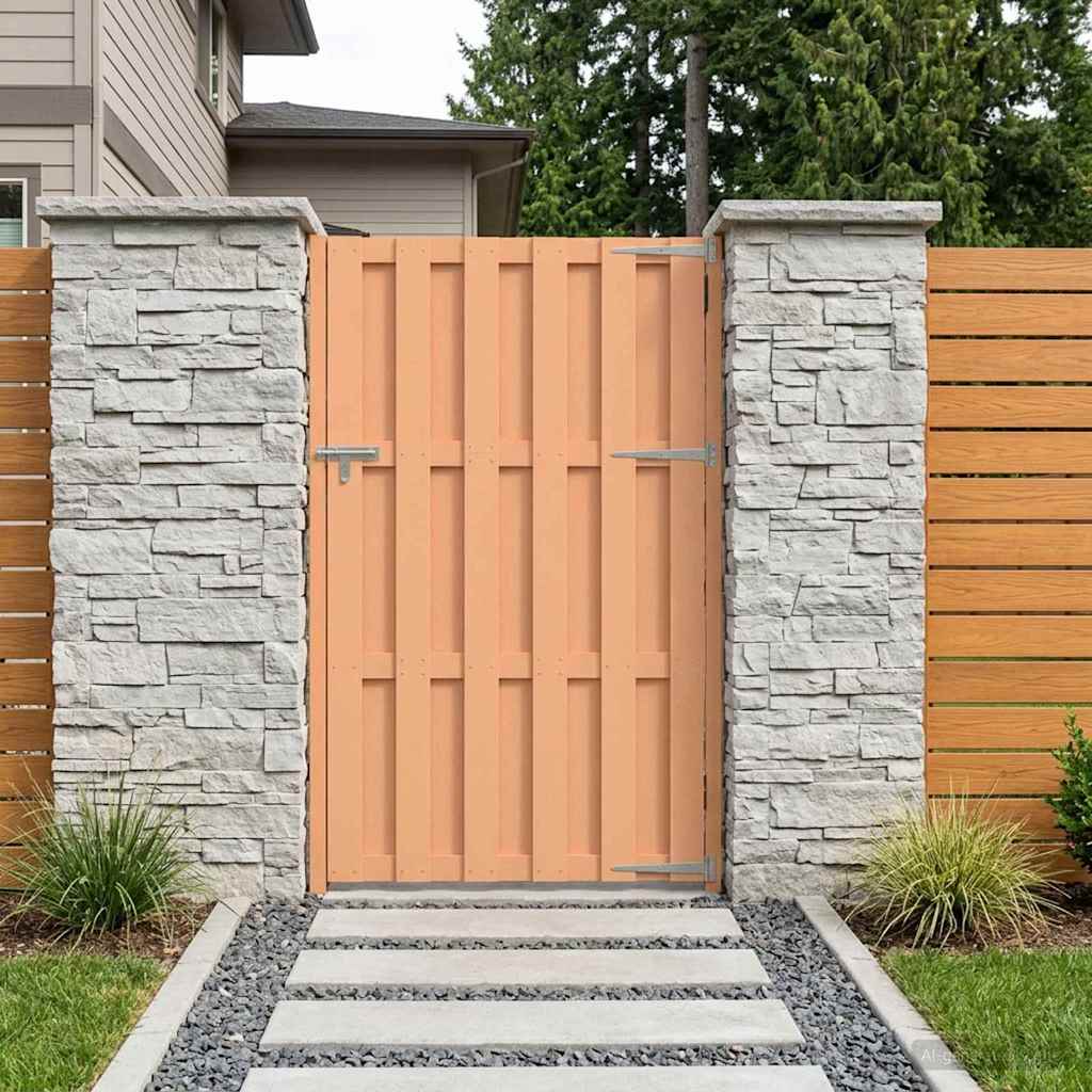 Cancello da giardino 100 x 180 cm WPC e Alluminio Marrone