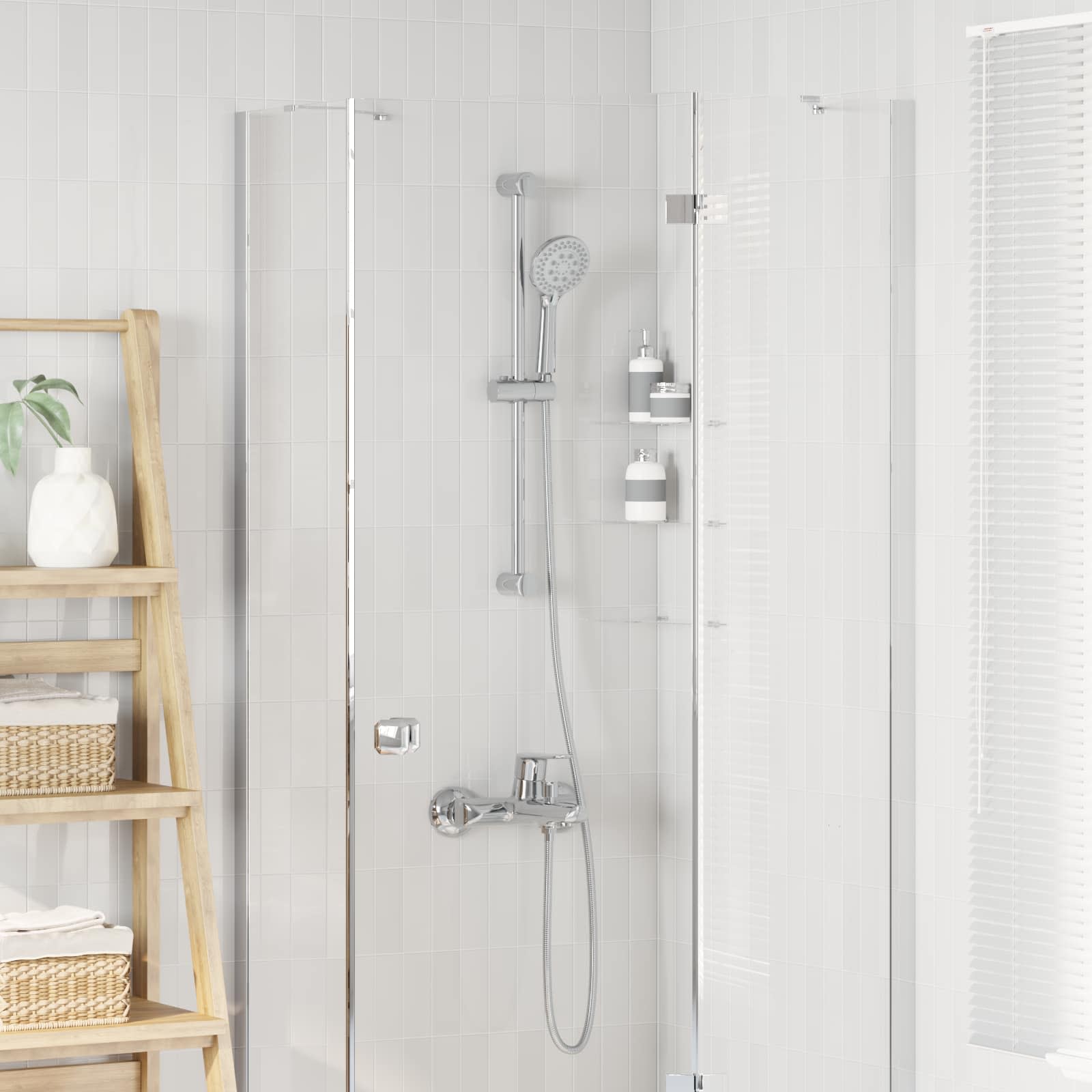Set di Sistema Doccia Cromato 70 cm Plastica ABS