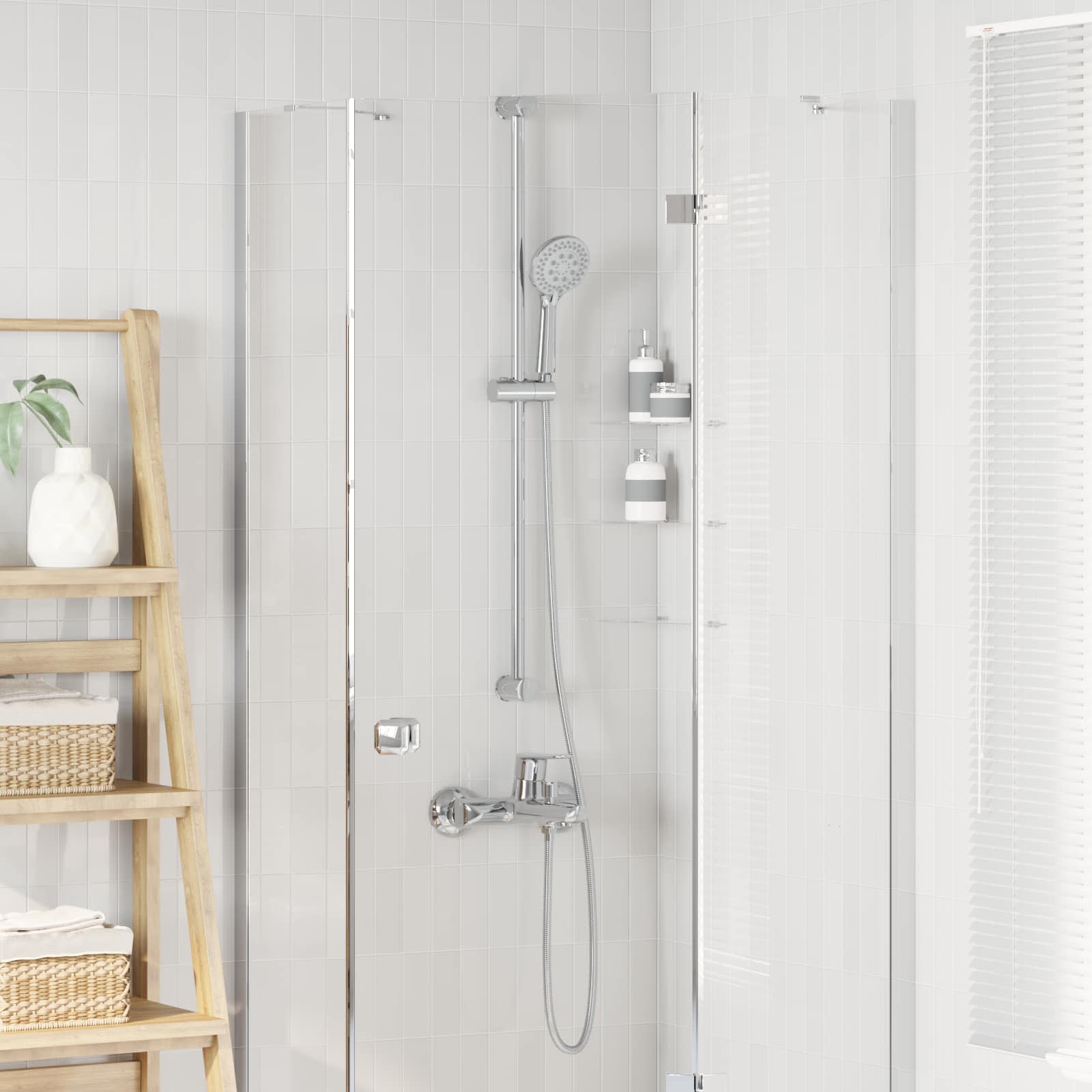 Set di Sistema Doccia Cromato 100 cm Plastica ABS