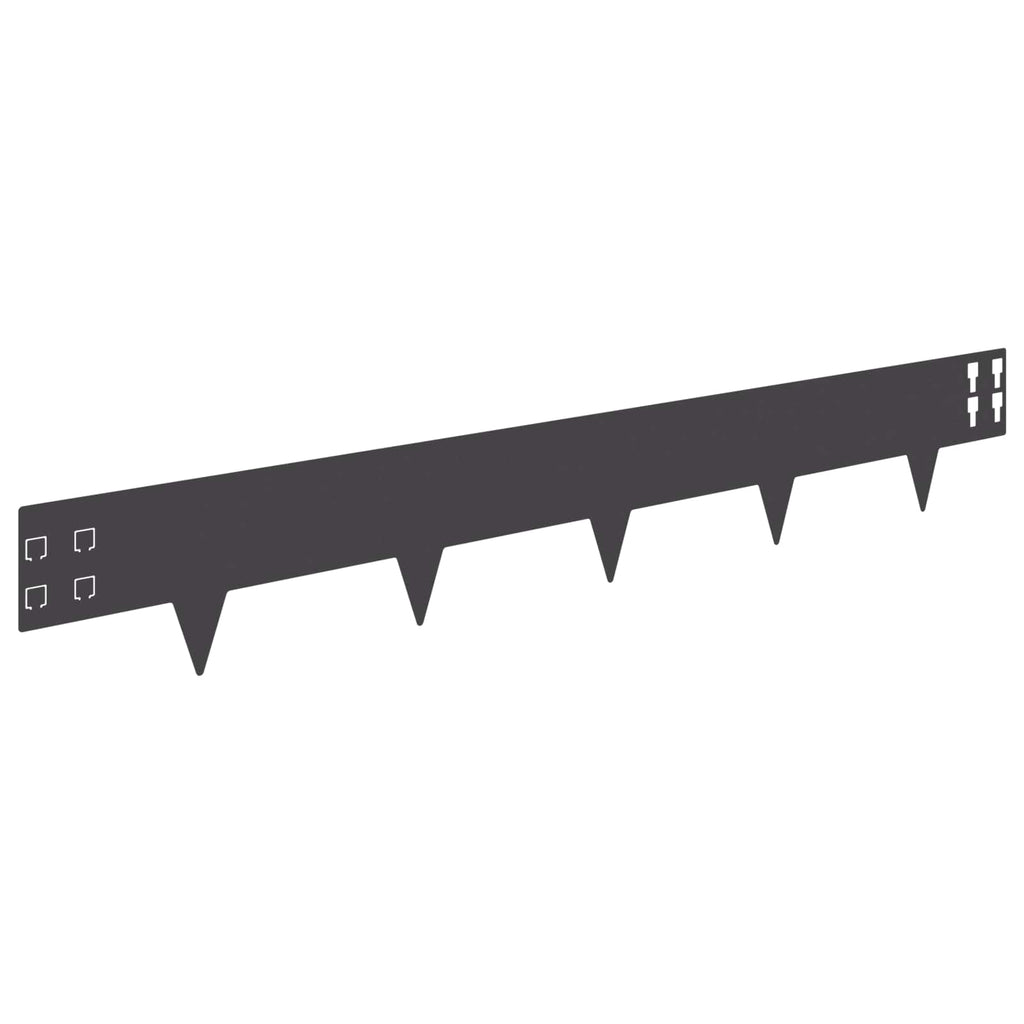 Bordura per Prato 10 pz 100 x 15 cm Acciaio Nero