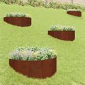 Bordura per Prato 4 pz 100 x 45 cm Acciaio Ruggine