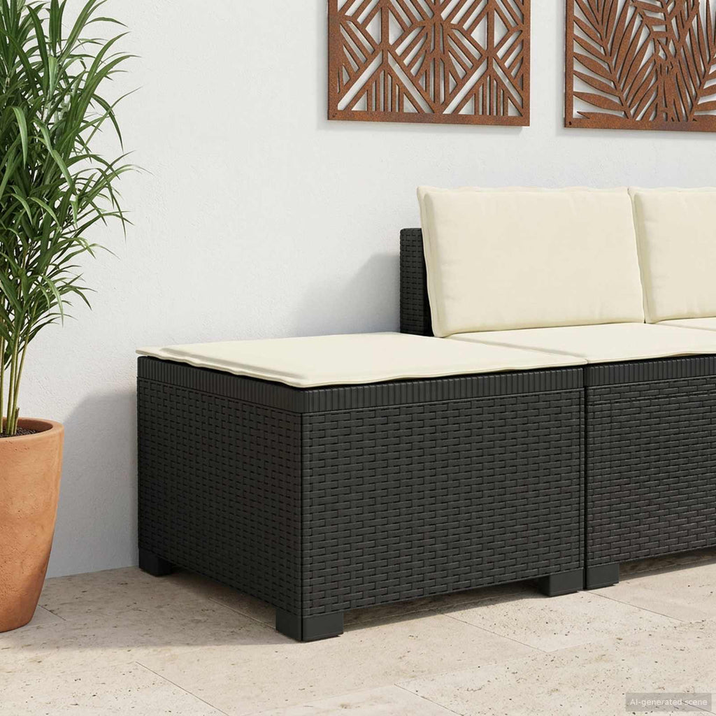 Divano da Giardino a 1 Posto con Cuscino Aspetto Rattan PP