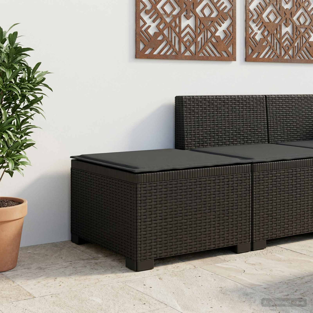 Divano da Giardino a 1 Posto con Cuscino Aspetto Rattan PP