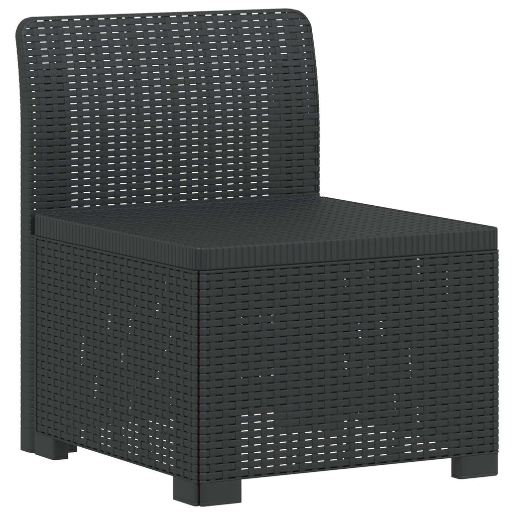 Divano da Giardino a 1 Posto Aspetto Rattan PP Antracite