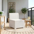 Divano da Giardino a 1 Posto Aspetto Rattan PP Bianco