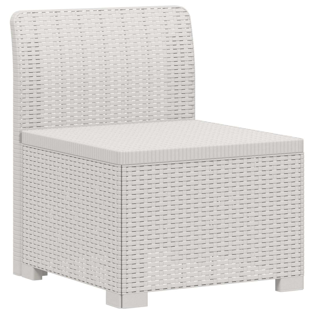 Divano da Giardino a 1 Posto Aspetto Rattan PP Bianco