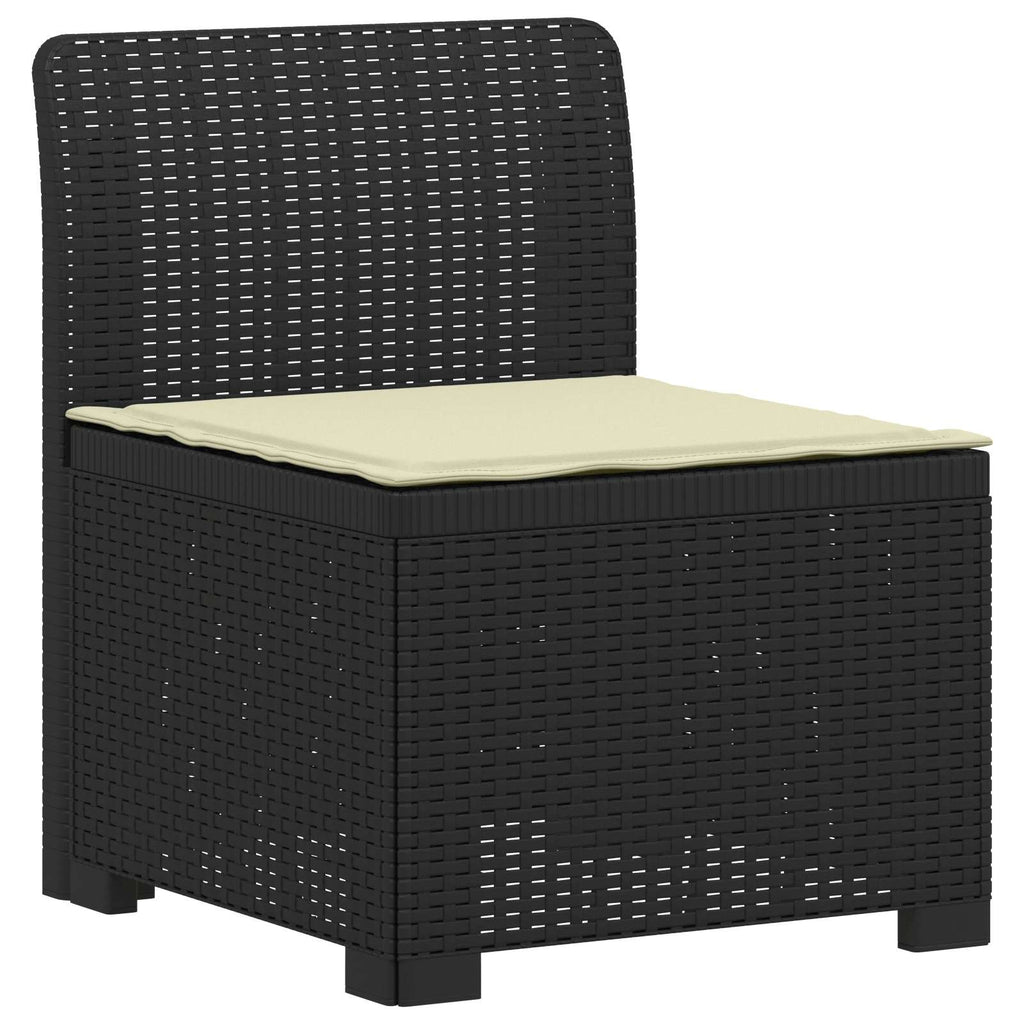 Divano da Giardino a 1 Posto con Cuscino Aspetto Rattan PP