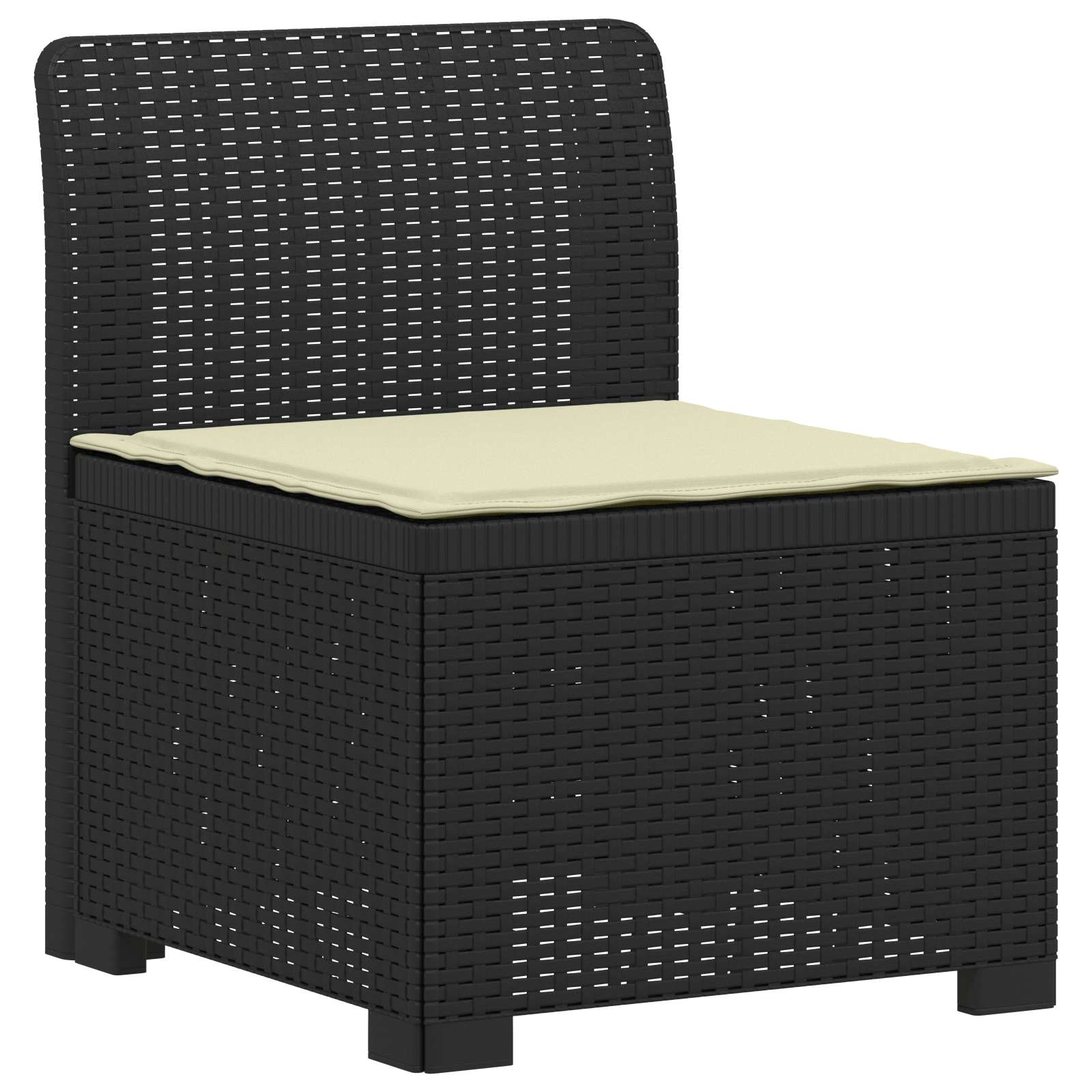Divano da Giardino a 1 Posto con Cuscino Aspetto Rattan PP