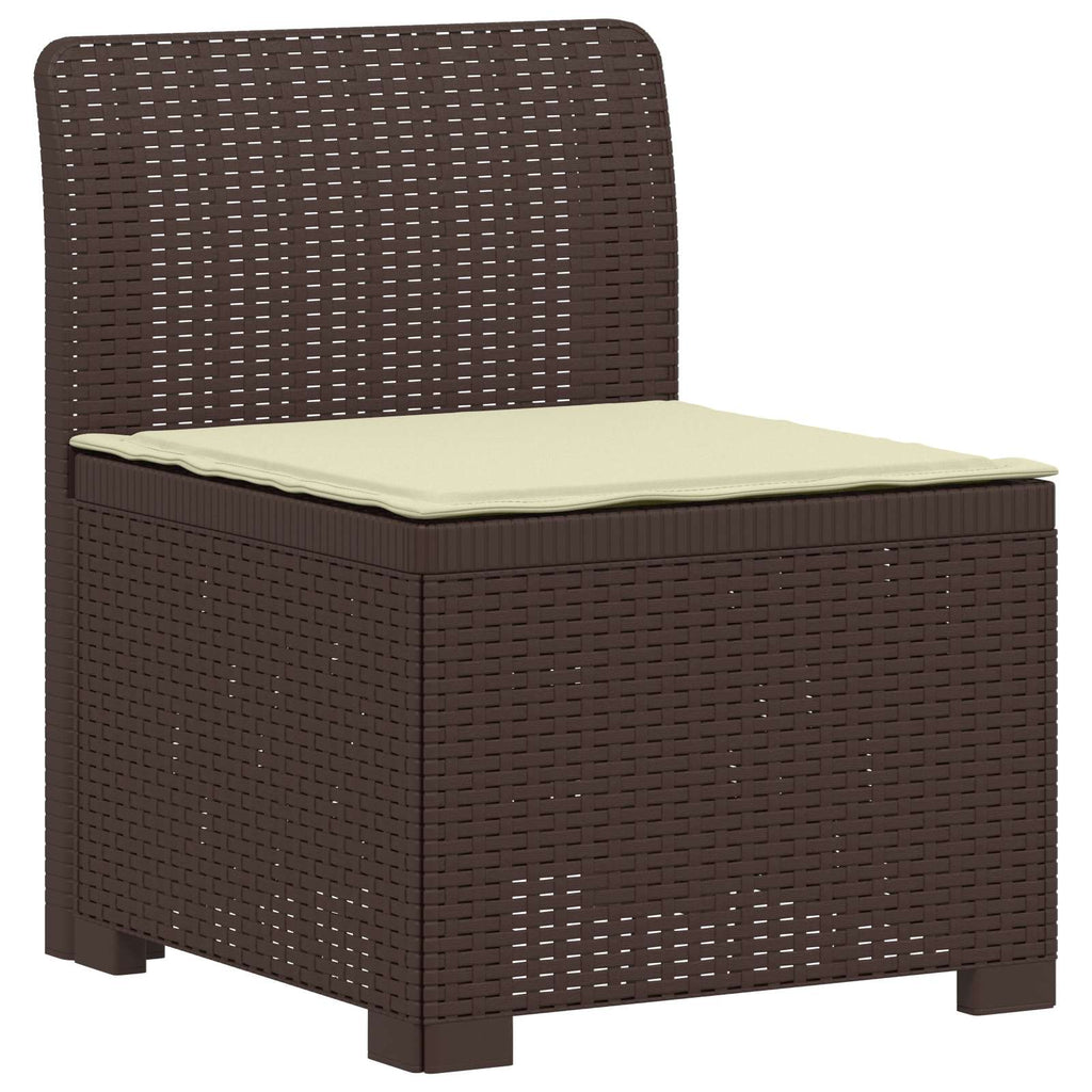 Divano da Giardino a 1 Posto con Cuscino Aspetto Rattan PP