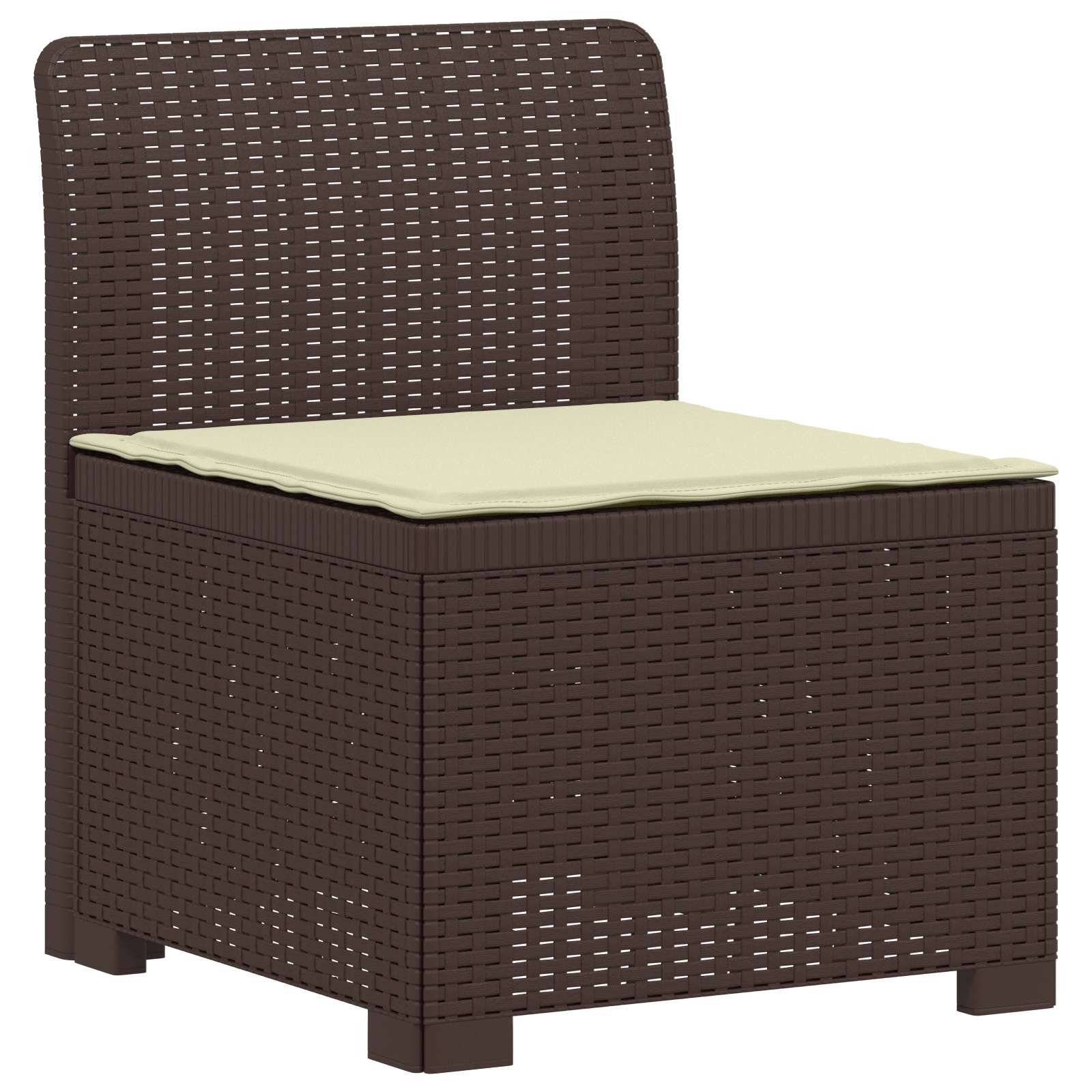 Divano da Giardino a 1 Posto con Cuscino Aspetto Rattan PP